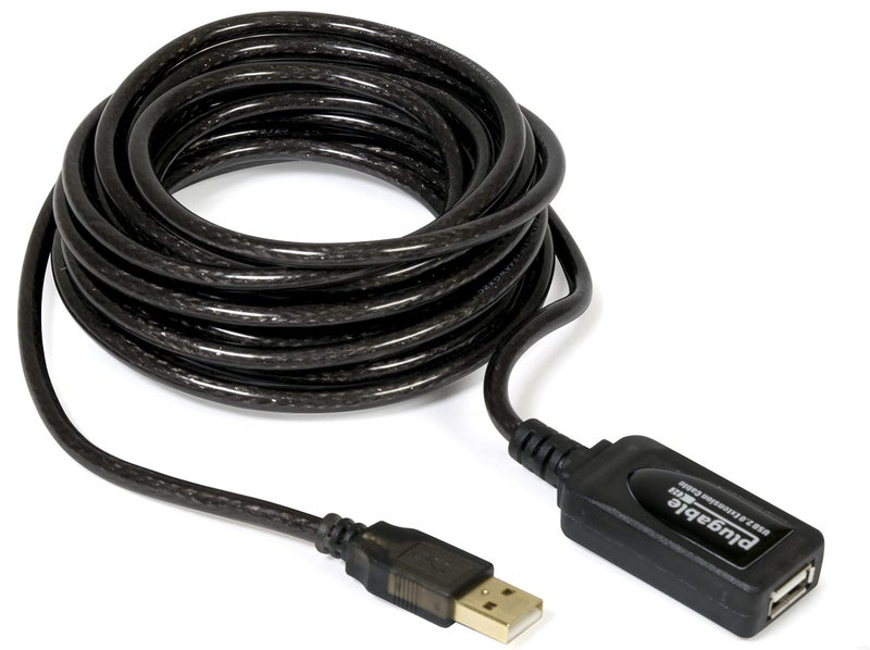 Plugable 5 Meter (16 Foot) USB 2.0 Active Extension Cable Type A Male to A Female - Driverless - Image 1